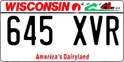 WI license plate 645XVR