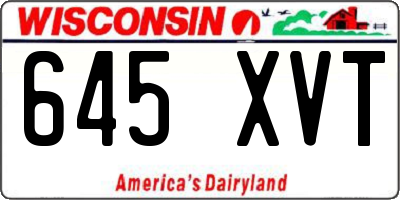 WI license plate 645XVT