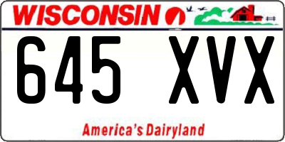 WI license plate 645XVX