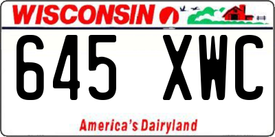 WI license plate 645XWC