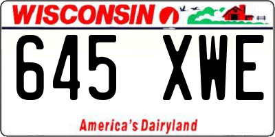 WI license plate 645XWE