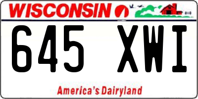 WI license plate 645XWI