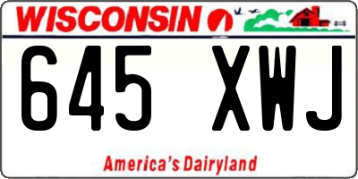 WI license plate 645XWJ
