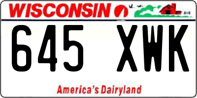 WI license plate 645XWK