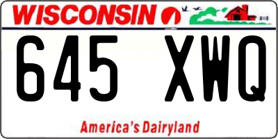 WI license plate 645XWQ