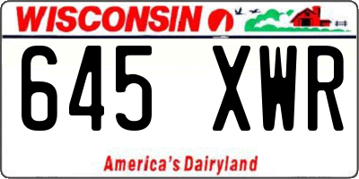WI license plate 645XWR