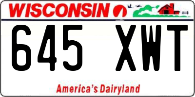 WI license plate 645XWT