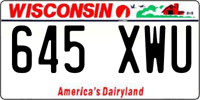 WI license plate 645XWU