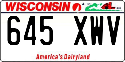 WI license plate 645XWV