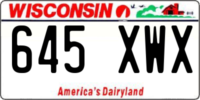 WI license plate 645XWX