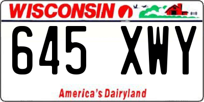 WI license plate 645XWY