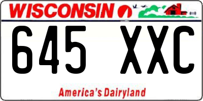WI license plate 645XXC
