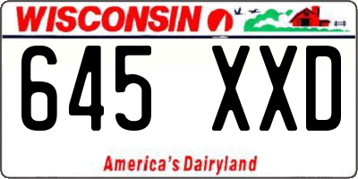WI license plate 645XXD