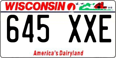 WI license plate 645XXE