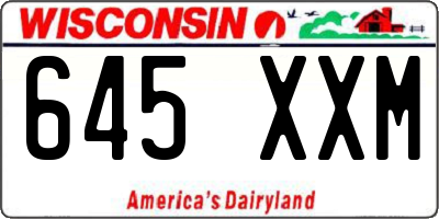 WI license plate 645XXM