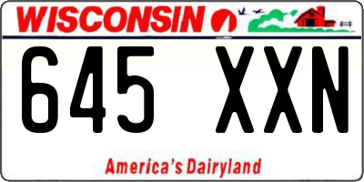 WI license plate 645XXN