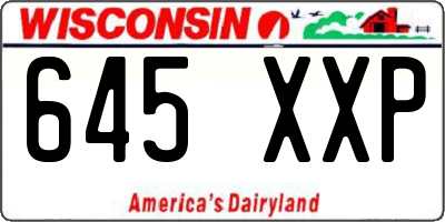 WI license plate 645XXP