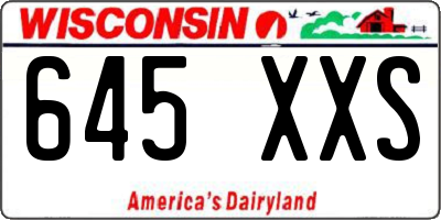 WI license plate 645XXS