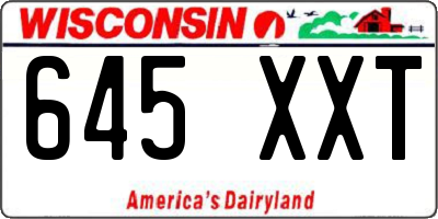 WI license plate 645XXT