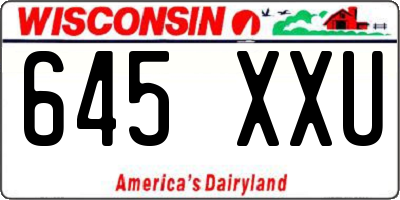 WI license plate 645XXU