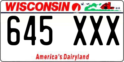 WI license plate 645XXX