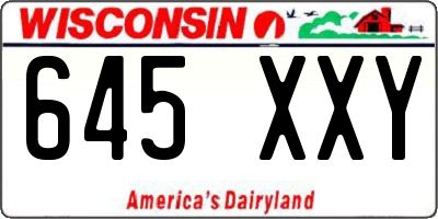 WI license plate 645XXY