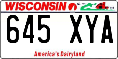 WI license plate 645XYA