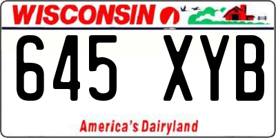WI license plate 645XYB