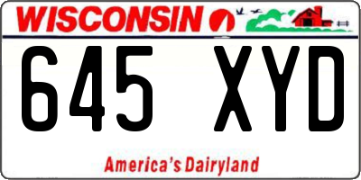 WI license plate 645XYD
