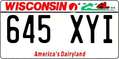 WI license plate 645XYI