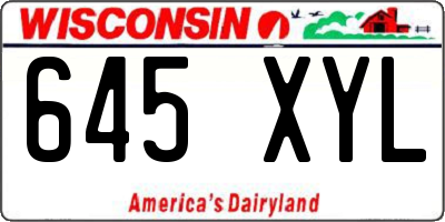 WI license plate 645XYL
