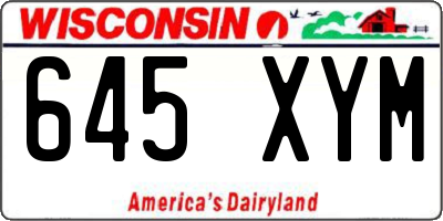 WI license plate 645XYM