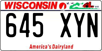 WI license plate 645XYN