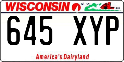 WI license plate 645XYP