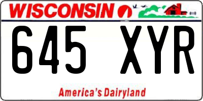 WI license plate 645XYR