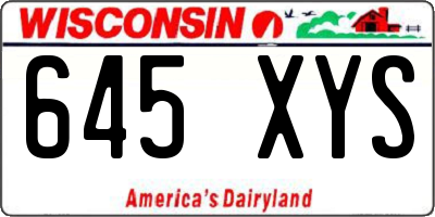 WI license plate 645XYS