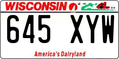 WI license plate 645XYW