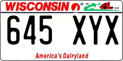 WI license plate 645XYX