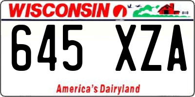 WI license plate 645XZA