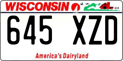 WI license plate 645XZD