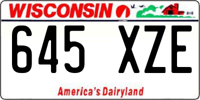 WI license plate 645XZE