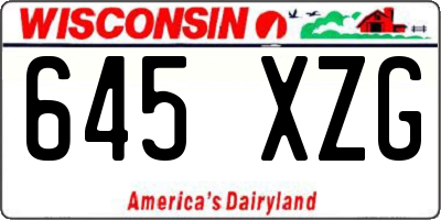 WI license plate 645XZG