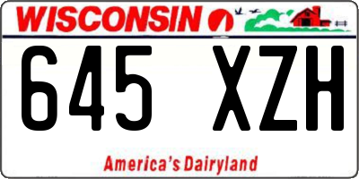 WI license plate 645XZH
