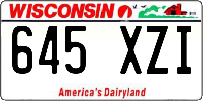 WI license plate 645XZI