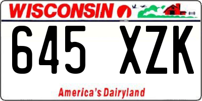 WI license plate 645XZK
