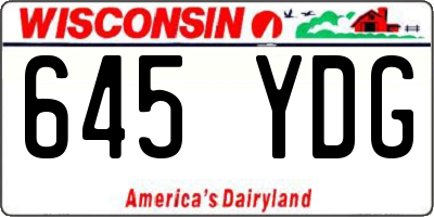 WI license plate 645YDG