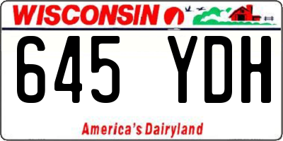 WI license plate 645YDH