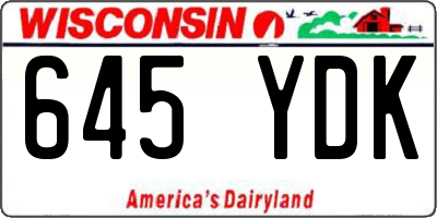 WI license plate 645YDK
