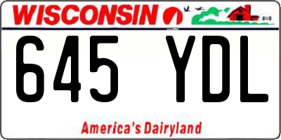 WI license plate 645YDL