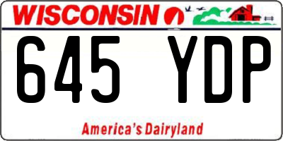 WI license plate 645YDP